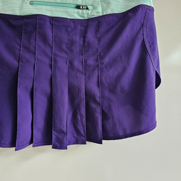 Pearl Izumi Athletic Skirt With Built-In Mesh Unders, Purple Teal, Pleats Size S - Picture 6 of 11